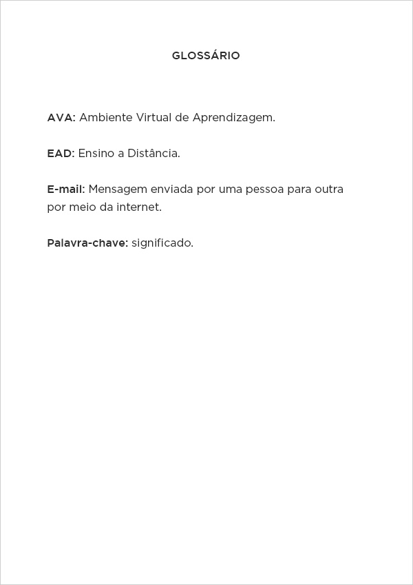 Glossário para o TCC Glossário para o TCC