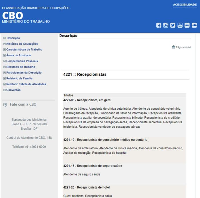 CBO - Classificacao Brasileira de Ocupações - Pesquisa Passo 2