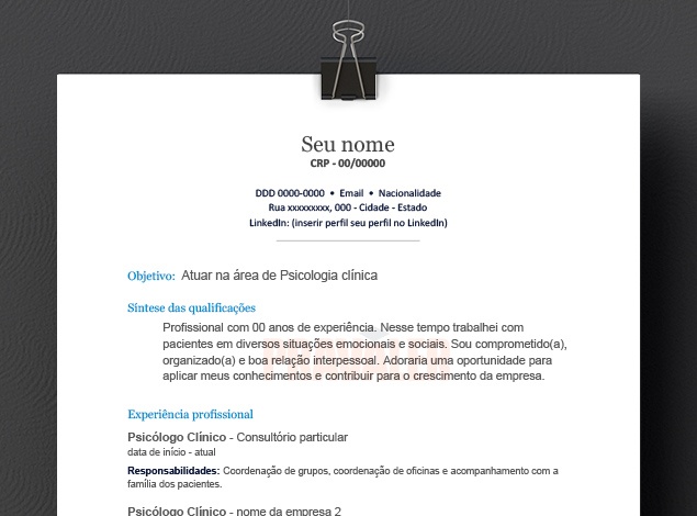 Exemplo De O'Que Colocar No Resumo Profissional Do Curriculum