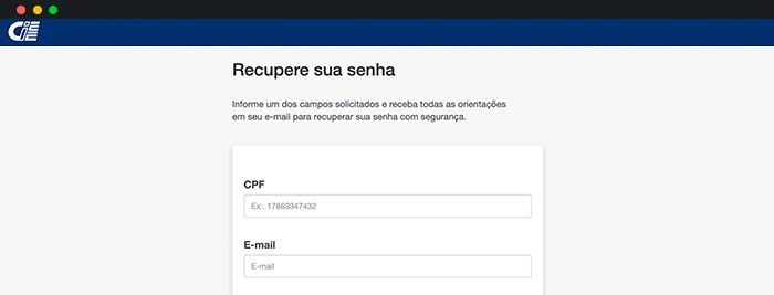 Recuperar senha no Saber Virtual