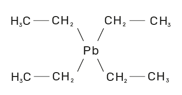 fórmula estrutural do tetraetil-chumbo