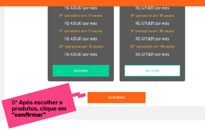 Tela do processo de contratação do Pravaler no Portal do Aluno Tela do processo de contratação do Pravaler no Portal do Aluno