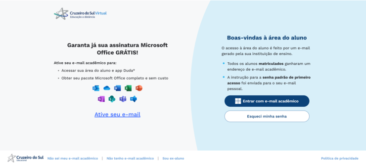 1 Portal Do Aluno Cruzeiro Do Sul Email E Senha