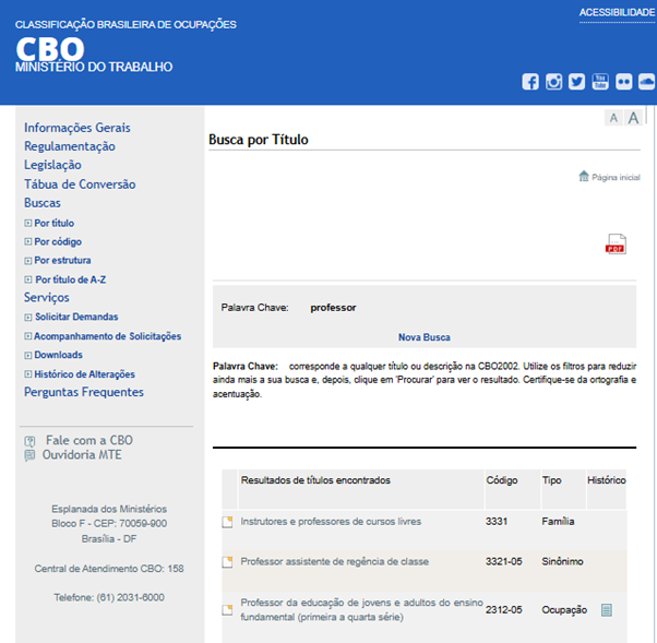 Como consulta CBO passo 1